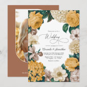 Buttercream, Soft Marigold & Blush Taupe Wedding Kaart (Voorkant / Achterkant)