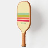 Buttercream Whisper Across Gestreept met Naam Pickleball Paddle (Links)