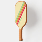 Buttercream Whisper Gestreept met naam Pickleball Paddle (Links)