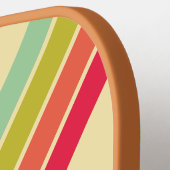 Buttercream Whisper Gestreept met naam Pickleball Paddle (Links Detail)