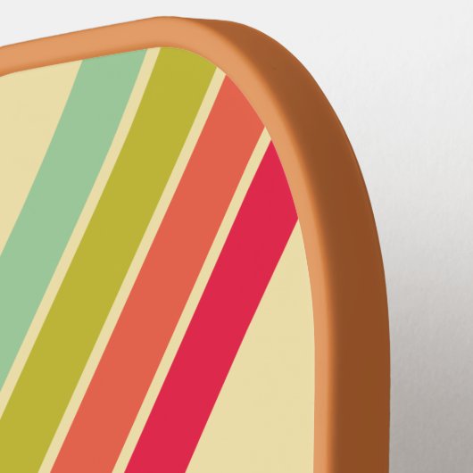 Buttercream Whisper Gestreept met naam Pickleball Paddle (Links Detail)