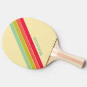 Buttercream Whisper Gestreept met naam Tafeltennisbatje (Zijkant)