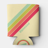 Buttercream Whisper Stripes met naam Blikjeskoeler (Achterkant)