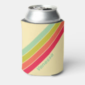 Buttercream Whisper Stripes met naam Blikjeskoeler (Blikje Achterkant)