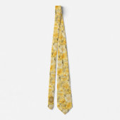 Buttercream Yellow Floral Monogram Stropdas (Achterkant)