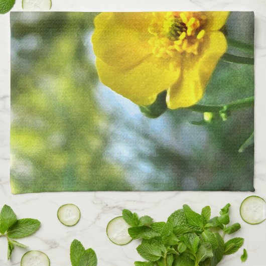 Buttercup bij de Pond Theedoek (Gevouwen)