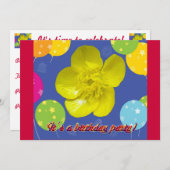 Buttercup Birthday Party Invitation Kaart (Voorkant / Achterkant)