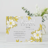 Buttercup Bloemen Douche Uitnodiging (Staand voorkant)