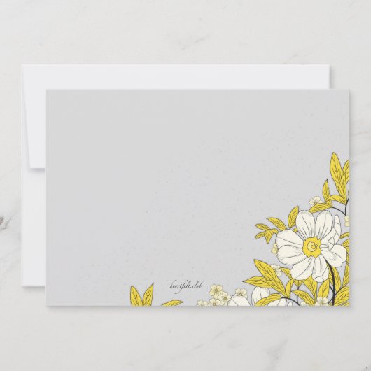 Buttercup Bloemen Douche Uitnodiging (Achterkant)
