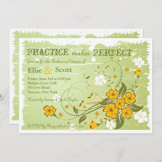 Buttercup Crescent Uitnodiging (Voorkant / Achterkant)