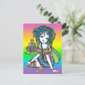 "Buttercup" Cup Cake Couture Rainbow Fairy Art Briefkaart (Staand voorkant)