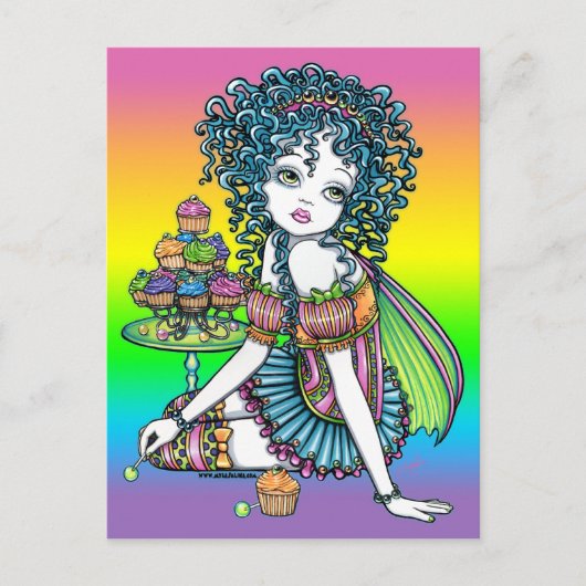 "Buttercup" Cup Cake Couture Rainbow Fairy Art Briefkaart (Voorkant)