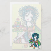 "Buttercup" Cup Cake Fairy Art Stationery Briefpapier (Voorkant / Achterkant)
