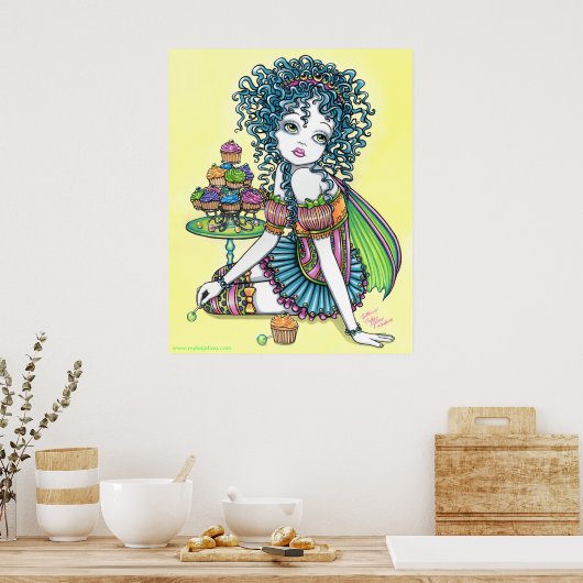 "Buttercup" Cute Cup Cake Fairy Poster (Keuken)