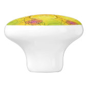 Buttercup en Rozen Keramische Kabinetknop Keramische Knop (Zijkant)