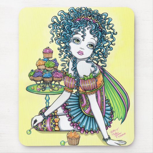 Buttercup Fairy Cup Cake Art Mouspad Muismat (Voorkant)