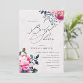 Buttercup Floral Waterverf Geo Vrijgezellenfeest Kaart (Staand voorkant)