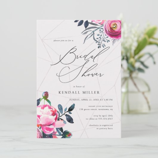 Buttercup Floral Waterverf Geo Vrijgezellenfeest Kaart (Staand voorkant)