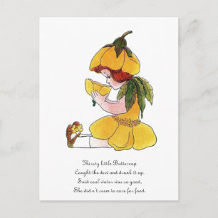 Buttercup Flower Funny Cute Little Girl Briefkaart