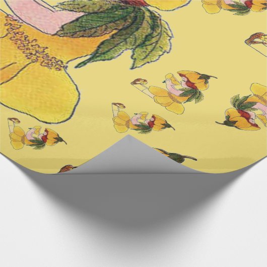 Buttercup Flower Funny Cute Little Girl Cadeaupapier (Hoek)