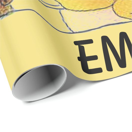 Buttercup Flower Funny Cute Little Girl Cadeaupapier (Rol Hoek)