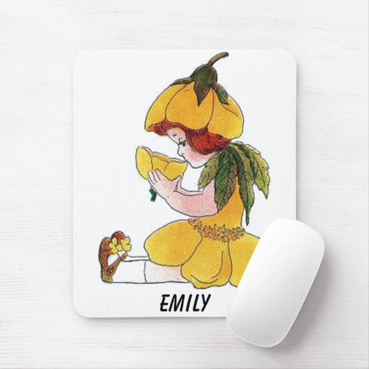 Buttercup Flower Funny Cute Little Girl Muismat (Met muis)