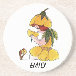 Buttercup Flower Funny Cute Little Girl Zandsteen Onderzetter