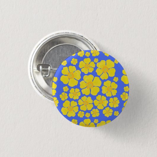 Buttercup Flowers Design on Ronde Button 3,2 Cm (Voorkant /achterkant)