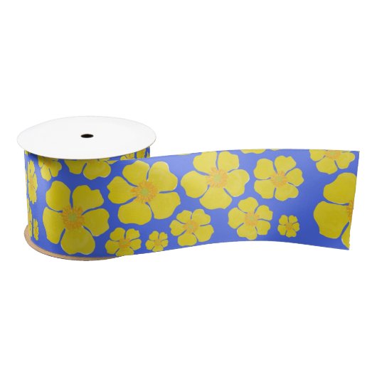 Buttercup Flowers Design on Satijnen Lint (Spoel)