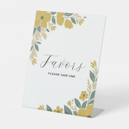 Buttercup Geel bruiloft Receptie Favorieten Reclamebord Met Voetstuk