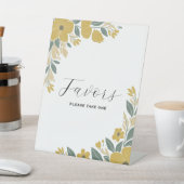 Buttercup Geel bruiloft Receptie Favorieten Reclamebord Met Voetstuk (Insitu)