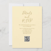 Buttercup Geel en Goud Groen QR Code Huwelijk Kaart (Achterkant)