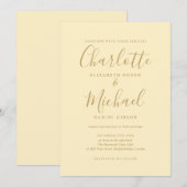 Buttercup geel en goud handtekening bruiloft kaart (Voorkant / Achterkant)