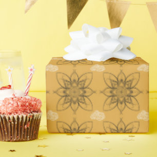 Buttercup geel filigraan inpakpapier