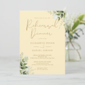 Buttercup Geel Groen Bloemen Repetitie Diner Kaart (Staand voorkant)