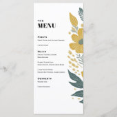 Buttercup Geel Modern Bloemen Trouwdiner Menu (Voorkant)