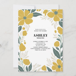 Buttercup Geel Modern Bloemen Verjaardagsfeest Kaart