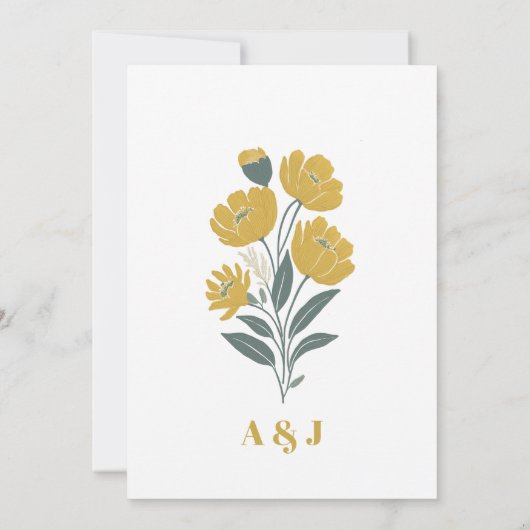 Buttercup Geel Moderne Bloemen Bewaar de Datum Kaart