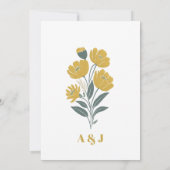 Buttercup Geel Moderne Bloemen Huwelijk Kaart (Achterkant)