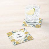 Buttercup Geel Moderne Bloemen Huwelijk Kartonnen Onderzetters (Insitu)