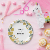 Buttercup Geel Moderne Bloemen Huwelijk Papieren Bordje (Feest)