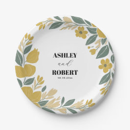Buttercup Geel Moderne Bloemen Huwelijk Papieren Bordje