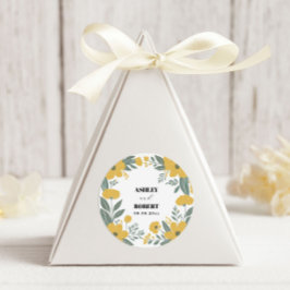 Buttercup Geel Moderne Bloemen Huwelijk Ronde Sticker