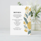 Buttercup Geel Moderne Bloemen Trouwdetails Informatiekaartje (Staand voorkant)