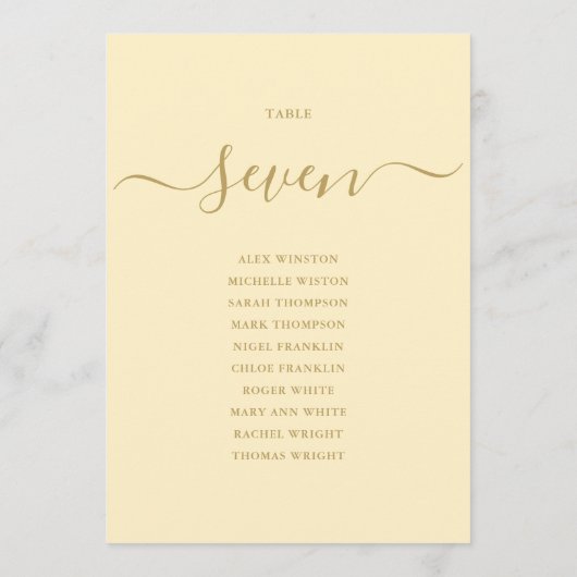 Buttercup Geel Tafel Aantal Zitplaatsen Grafiek Kaart (Achterkant)