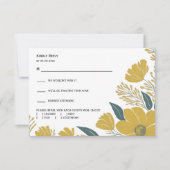 Buttercup Gele Bloemen Moderne Huwelijksreactie, RSVP Kaartje (Voorkant)