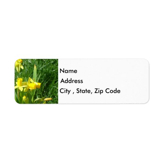 Buttercup gele narcissen retouradres label (Voorkant)
