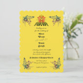 Buttercup Gold Hungarian Wedding Invitation Kaart (Staand voorkant)