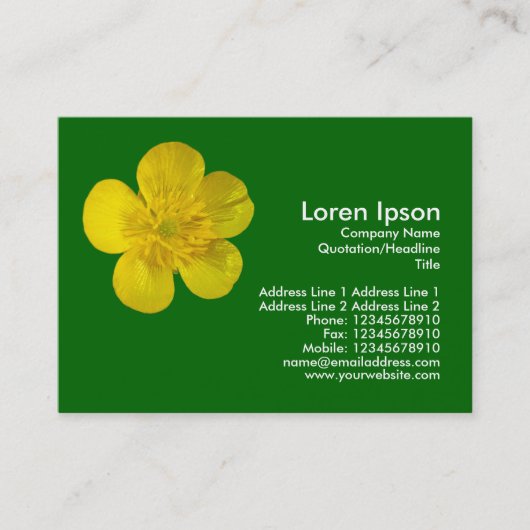 Buttercup - groen gras visitekaartje (Voorkant)