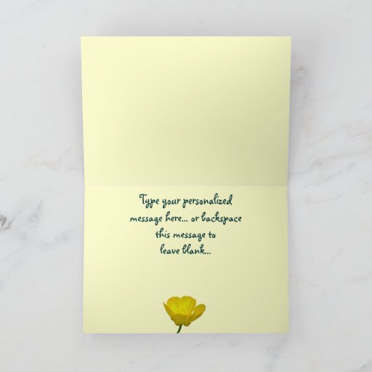 Buttercup Kaart Personaliseer Wild Flower Custom K (Binnen)